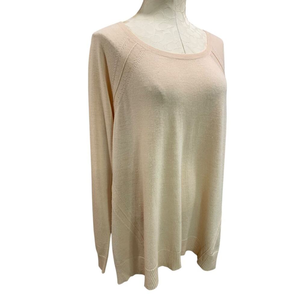 Size XL Eileen Fisher Womens Italian Yarn Sweater Beige Lightweight